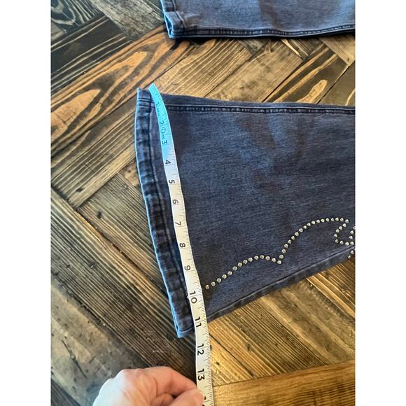 Rock & Roll Cowgirl High Rise Flare Jeans Women 26x36 Western Aztec Boho Retro - Picture 8 of 15